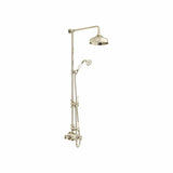 Vado Exposed Shower Set Bright Nickel Booth & Co. Axbridge Exposed 2 Outlet Shower Set with Fixed Shower Head and Handset