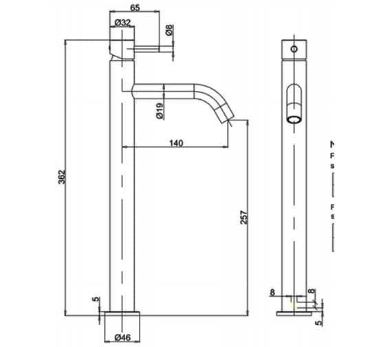 Crosswater Tall Basin Tap Crosswater MPRO Deck Mounted Tall Basin Mixer Tap
