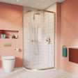 Crosswater Quadrant Shower Enclosure Crosswater Clear 6 Quadrant Single Door Shower Enclosure 900 x 900mm in Brushed Brass