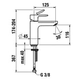 Laufen Mono Basin Tap Laufen Pro X Eco+ Cold Start Basin Mixer Tap