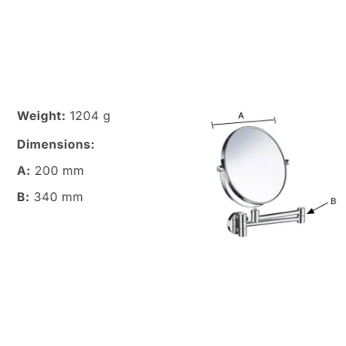 Smedbo Cosmetic and Shaving Mirror Smedbo Outline Round Extendable Magnified Mirror