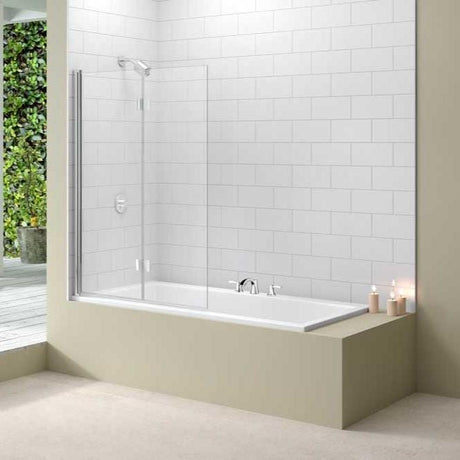Merlyn Bath Screen Merlyn 8mm 2 Panel Folding Hinged Bath Screen
