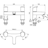 Ideal Standard Bath Mixer Ideal Standard Ceraflex 2 Tap Hole Dual Control Bath Filler Tap in Chrome