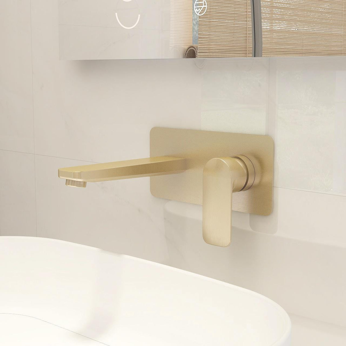 Imex Wall Mounted Basin Tap Brushed Brass Imex Suburb Wall Mounted Basin Mixer Tap
