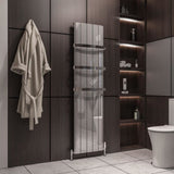 Eastbrook Panel Radiator 1800 x 470 / Central Heating Eastbrook Peretti Straight Vertical Aluminium Radiator in Polished Aluminium