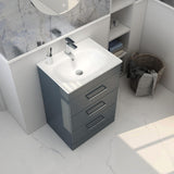 Imex Floor Standing Vanity Unit Imex Croma Floor Standing Three Drawer 600mm Vanity Unit with 1 Tap Hole Basin