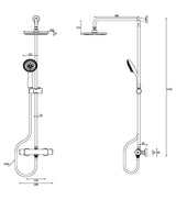 Crosswater Crosswater Fusion Exposed Shower Valve with Fixed Shower Head & Three Mode Handset in Chrome