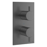 Crosswater Concealed Shower Valve Crosswater MPRO 2 Outlet, 2 Handle Portrait Concealed Thermostatic Shower Valve (Bath/Handset)