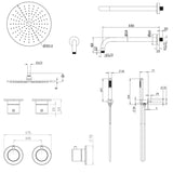 UK Bathroom Store Concealed Shower Set Crosswater Module Shower Set 1 with Fixed Head and Pencil Handset