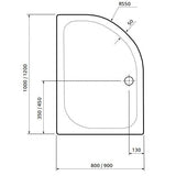 UK Bathroom Store Aquarius Pluvia 45mm Stone Resin Offset Quadrant Shower Tray