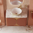 Crosswater Wall Mounted Vanity Unit Soft Clay / Crosswater Tambour Worktop - Gold Vein Estatuario Crosswater Tambour 800mm Wall Mounted One Drawer Vanity Unit with Basin or Worktop