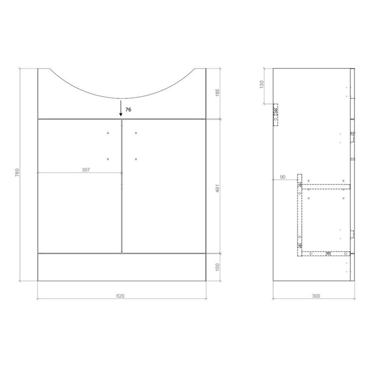 Aquarius Bathrooms Bathroom Suite Aquarius View 650mm Vanity Unit with Basin and Close Coupled Toilet Set in White