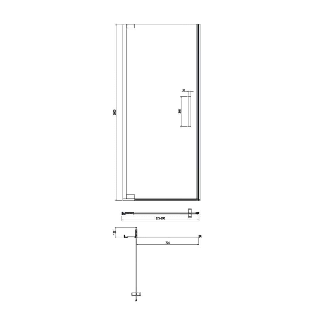 Crosswater Hinged Shower Door Crosswater Asura 8mm Hinged Shower Door