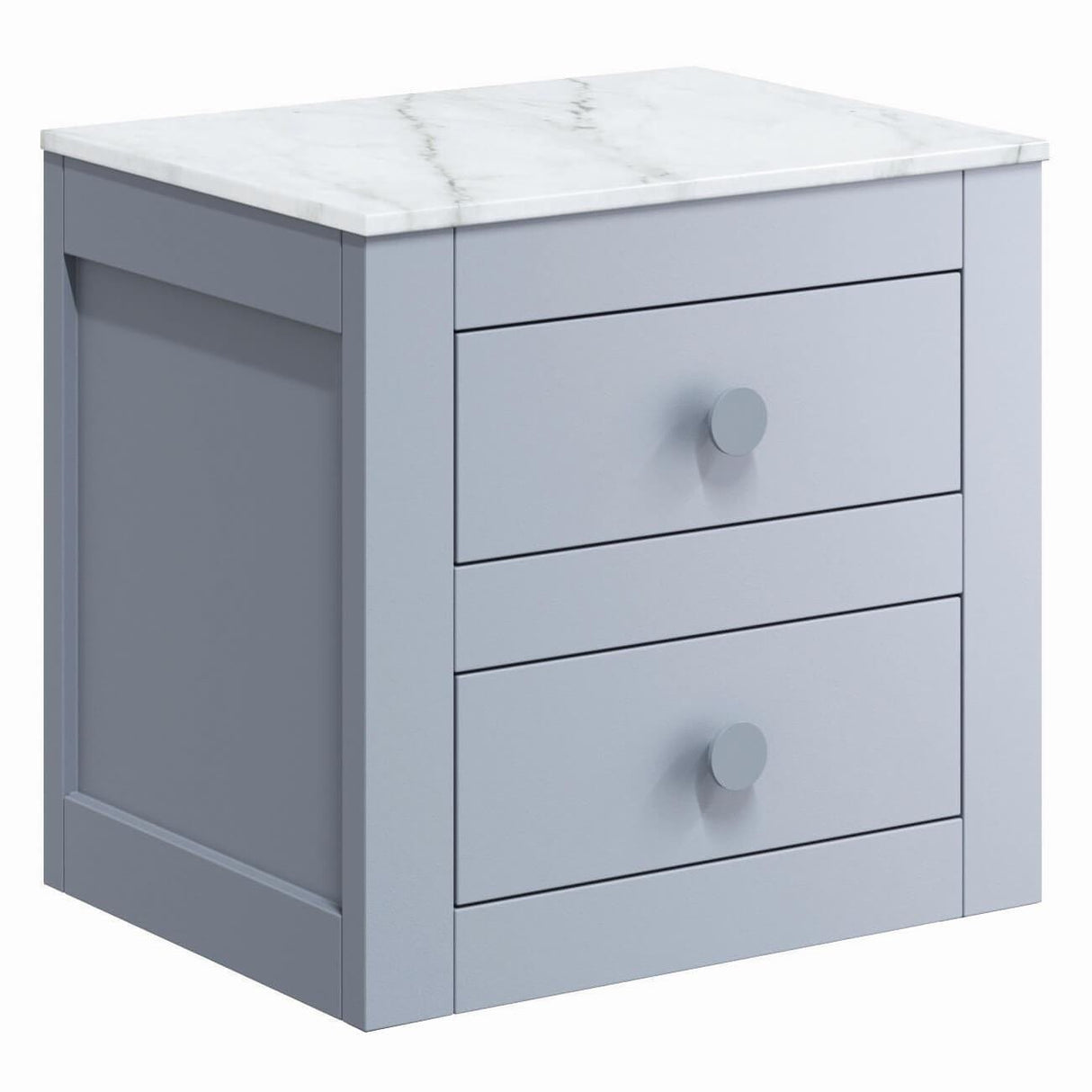 Crosswater Wall Mounted Vanity Unit Storm Grey / 495 x 375mm Crosswater Canvass Vanity Unit with White Carrara Marble Effect Worktop