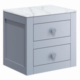 Crosswater Wall Mounted Vanity Unit Crosswater Canvass Vanity Unit with White Carrara Marble Effect Worktop