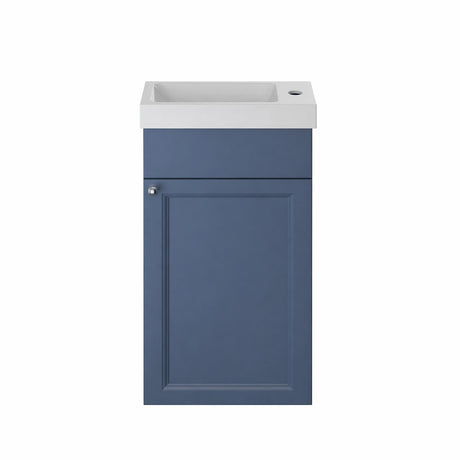 Heritage Cloakroom Vanity Unit Maritime Blue Heritage Caversham 400mm Wall Hung Cloakroom Vanity Unit, Basin, Waste and Handle Bundle