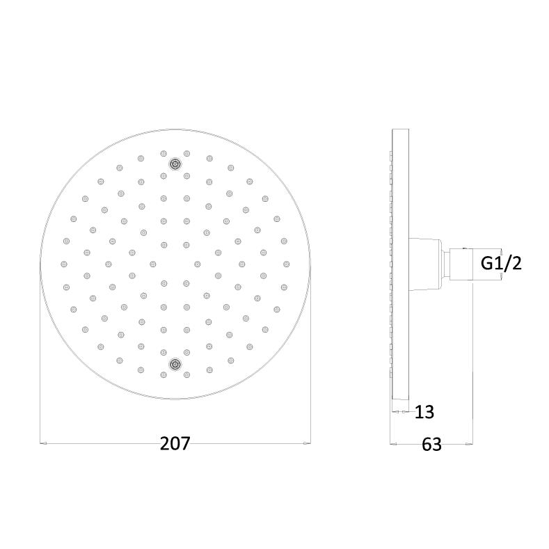 Crosswater Fixed shower Head Crosswater Fusion Round Fixed 200mm Shower Head with Wall Arm in Chrome