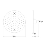 Crosswater Fixed shower Head Crosswater Fusion Round Fixed 200mm Shower Head with Wall Arm in Chrome