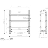 Eastbrook Towel Horse Eastbrook Painswick Traditional Central Heating Radiator in Chrome - 778 x 686
