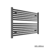 Tissino Ladder Rails 600 x 800 / Central Heating Tissino Hugo2 Designer Towel Radiator in Anthracite