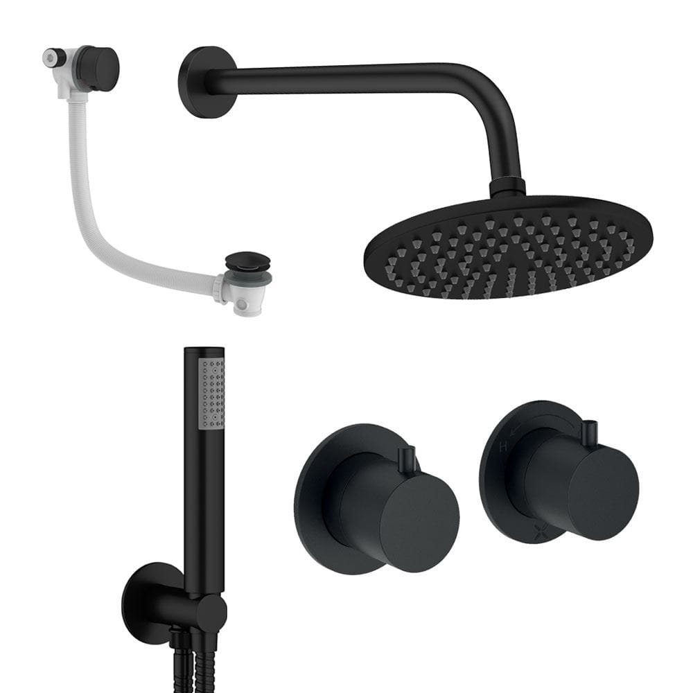 UK Bathroom Store Concealed Shower Set Crosswater Module Shower Set 6 - 3 Outlet with Overhead Shower, Handset and Overflow Bath Filler