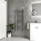 Eastbrook Ladder Rail 1200 x 500 / Central Heating Eastbrook Wendover Straight Vertical Heated Towel Rail in Polished Stainless Steel