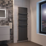 Eastbrook Peretti Straight Vertical Aluminium Radiator in Matt Anthracite