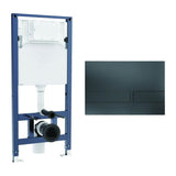 Crosswater Wall Hung WC Frame Venue Plate in Slate Crosswater 1.12m Dual Flush WC Support Frame Set with Flush Plate