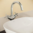 VitrA Tall Basin Tap Chrome VitrA Origin Classic Tall Basin Mixer Tap with Cross Handles for Bowls