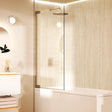 Crosswater Bath Screen Brushed Nickel Crosswater Asura 8mm Hinged Bath Screen