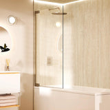 Crosswater Bath Screen Brushed Nickel Crosswater Asura 8mm Hinged Bath Screen