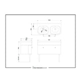 Burlington Double Sink Vanity Unit Burlington Chalfont 1000mm Wall Mounted Single Drawer Vanity Unit with Double Basin