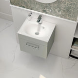 Imex Wall Mounted Vanity Unit Pistachio / White Imex Croma Wall Mounted Single Drawer 500mm Vanity Unit with 1 Tap Hole Basin