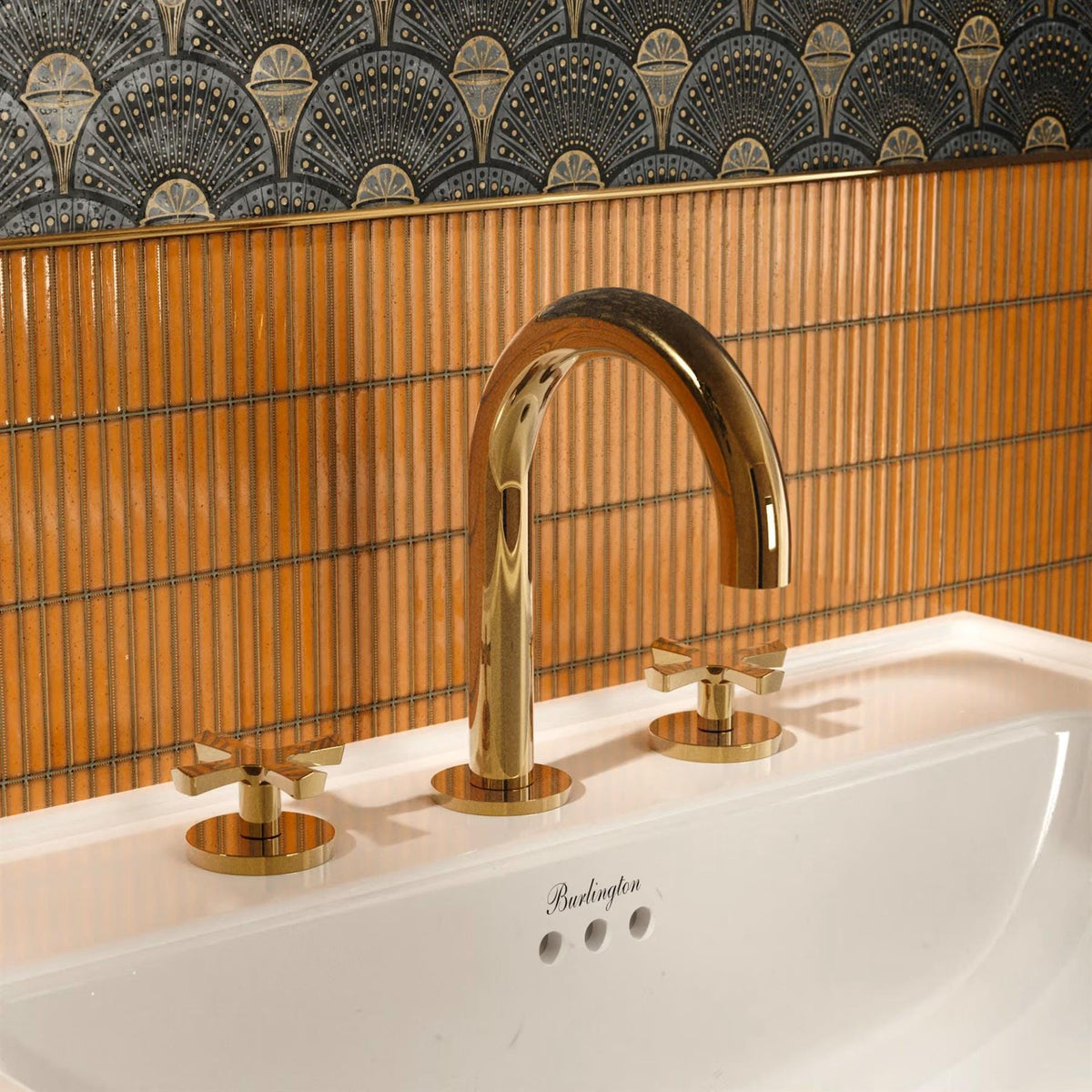 Burlington 3 Tap Hole Basin Set Gold Burlington Riviera 3 Hole Basin Mixer Tap