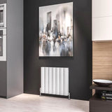 Eastbrook Panel Radiator 600 x 660 / Dual Fuel Eastbrook Guardia Straight Horizontal Aluminium in Matt White