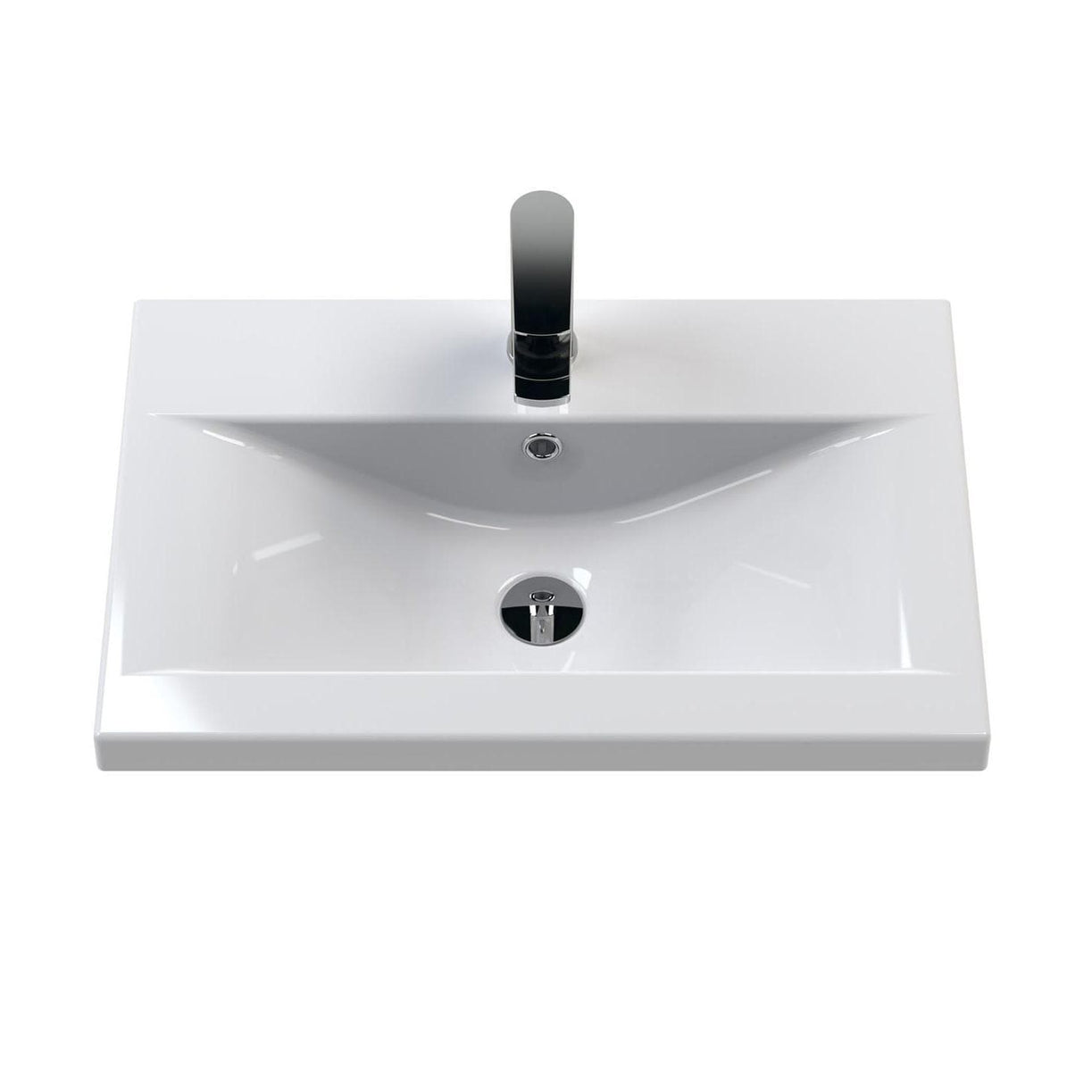 Aquarius Bathrooms Wall Mounted Vanity Unit Aquarius Brisbane 600mm Wall Hung 1 Drawer Vanity Unit with 1 Tap Hole Mid Edge Basin