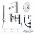 Aquarius Bathrooms Bath Shower Mixer Chrome Aquarius RF-Series Complete Bath and Basin Brassware Pack with Basin Tap, Bath and Shower Mixer and Wastes