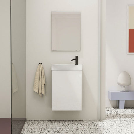 Roca Cloakroom Vanity Unit Gloss White Roca Bosco 450mm Wall Mounted Cloakroom Vanity Unit with Basin