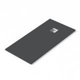 Aquarius Rectangle Shower Tray Aquarius Honiston Mineral Composite Slate Effect Shower Tray in Charcoal Grey
