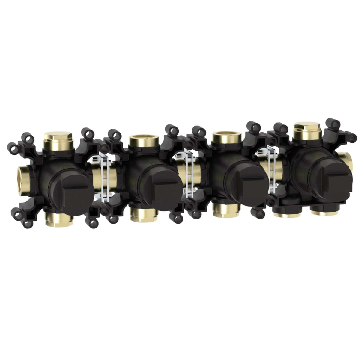 Roca Concealed Shower Set Roca T-Multi Switch Thermostatic Concealed Shower Valve with Rainshower Head, Shower Handset and  Overflow Bath Filler