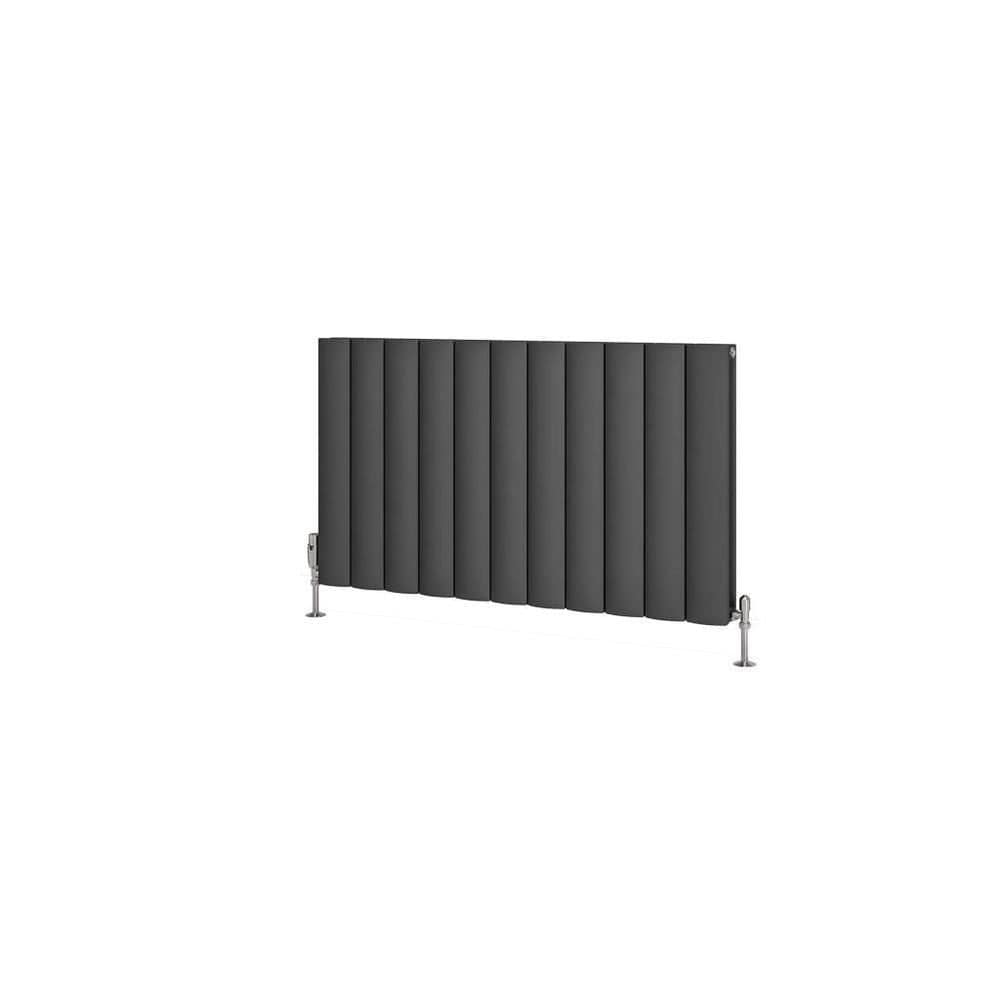 Eastbrook Panel Radiator Eastbrook Guardia Straight Horizontal Aluminium in Matt Anthracite