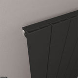 Eastbrook Panel Radiator Eastbrook Rosano Straight Horizontal Aluminium Radiator  in Matt Black