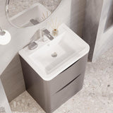 Aquarius Bathrooms Floor Standing Vanity Unit Aquarius Seren 600mm Floor Standing Two Drawer Vanity Unit with Basin