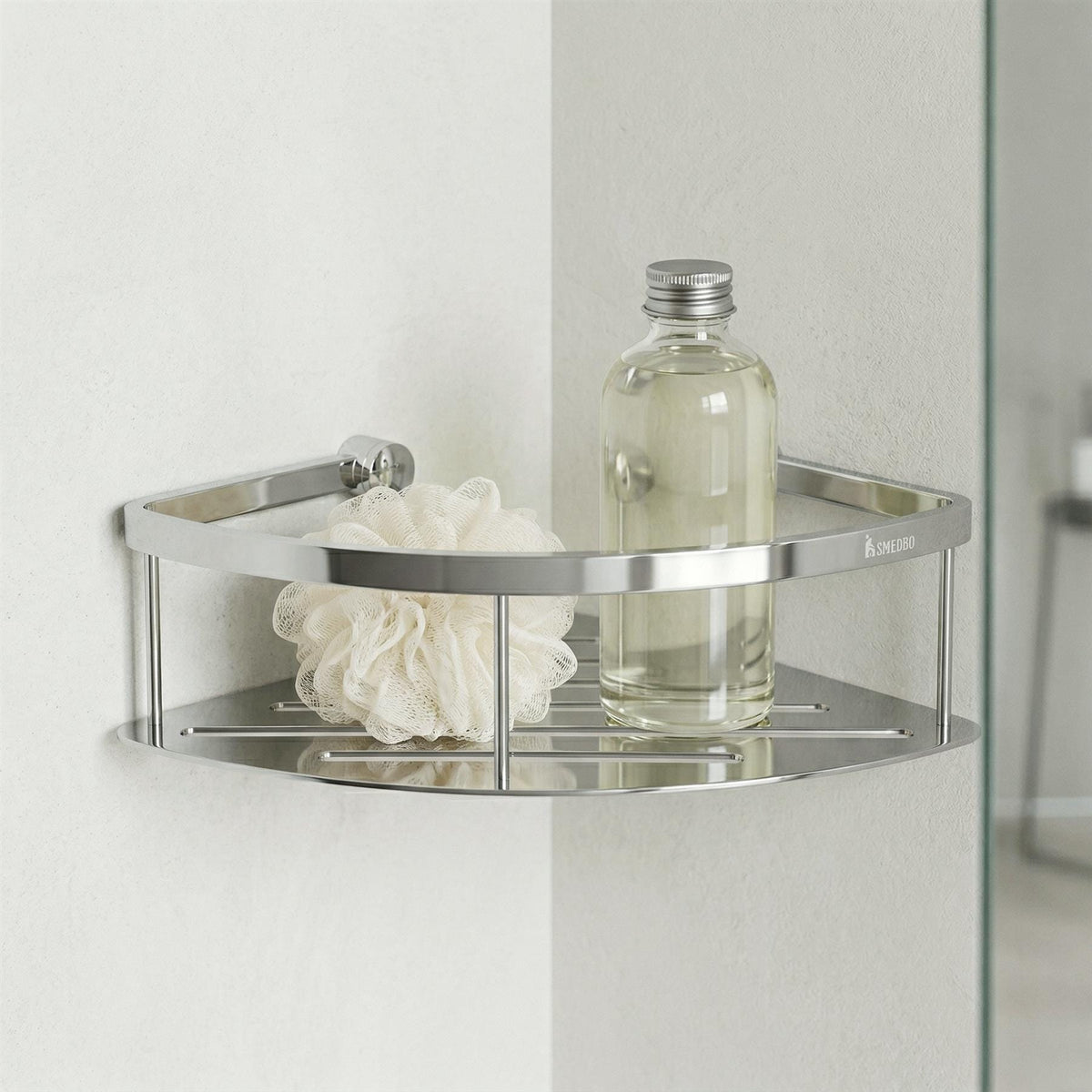 Smedbo Basket Chrome Smedbo Sideline Design Corner Shower Basket