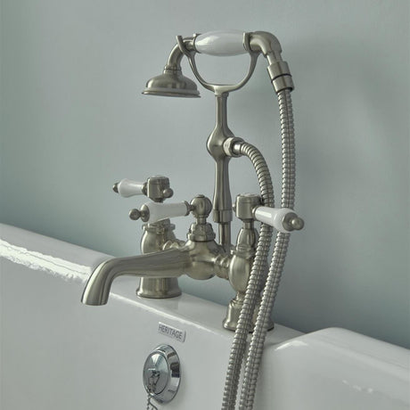 Heritage Bath Shower Mixer Chrome Heritage Glastonbury Bath Shower Mixer with Handset