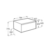 Roca Wall Mounted Vanity Unit Roca Ona 800mm Wall Mounted One Drawer Vanity Unit with Countertop