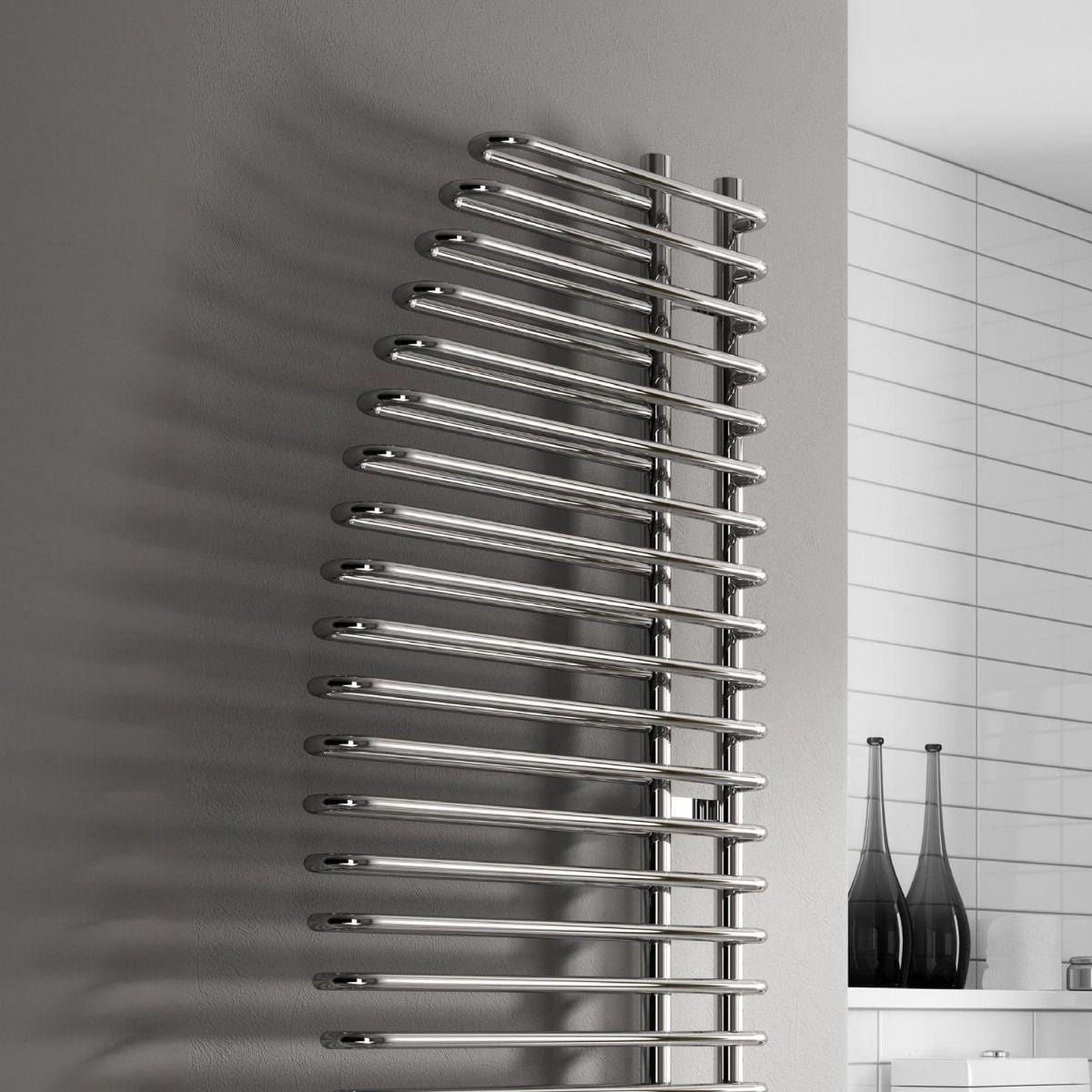 Reina Designer Towel Radiator Reina Nola Modern Designer Towel Rail in Chrome - 1400 x 600mm