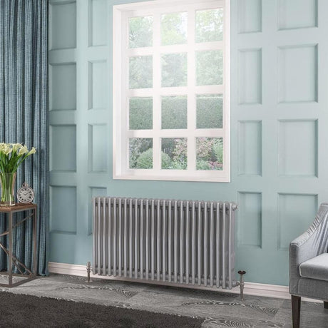 Eastbrook Column Radiator 600 x 1148 / Dual Fuel Eastbrook Rivassa Traditional 3 Column Radiator in Chrome Effect