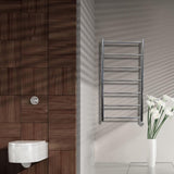JIS Ladder Rail Polished Chrome / Electric Only JIS Sussex Pevensey Vertical Stainless Steel Heated Towel Rail