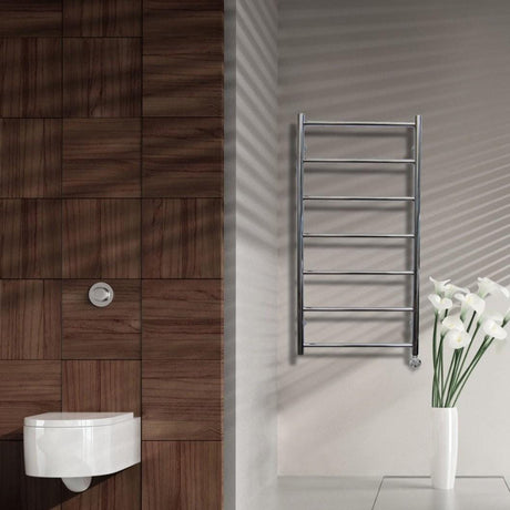 JIS Ladder Rail Polished Chrome / Electric Only JIS Sussex Pevensey Vertical Stainless Steel Heated Towel Rail
